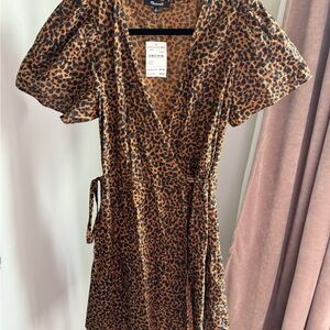 Madewell Leopard Print Wrap Dress - NWT